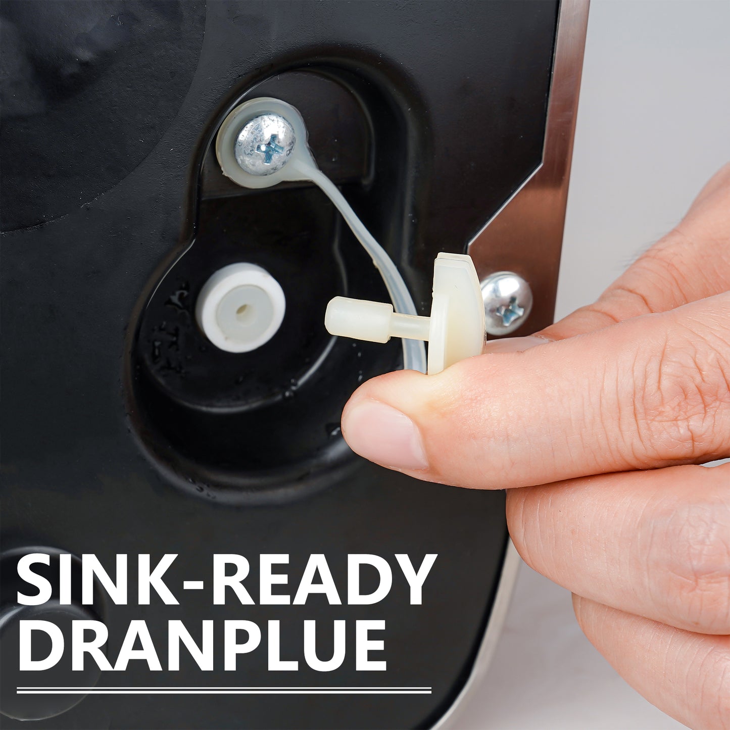 HydroHealth Ice Maker Machine, 44Lbs/24H Portable Ice Cube Maker W/ Built-in Compressor, One-Key Operation & Self-Cleaning, Ice Maker Countertop with Ice Scoop & Basket for Home Coffee Bar