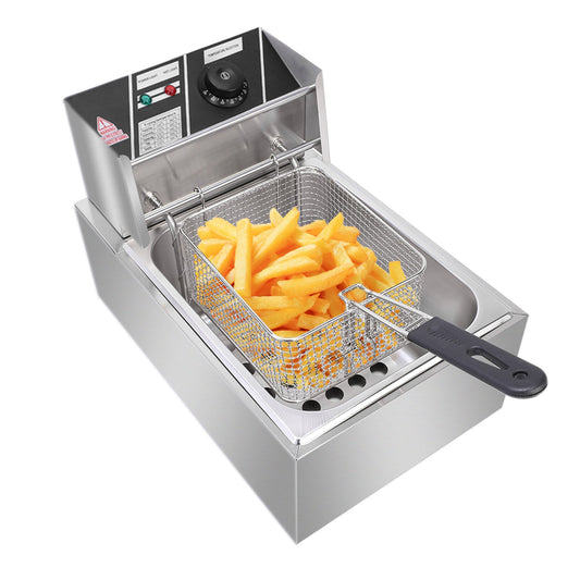 HydroHealth Deep Fryer 6.3QT Fryer 2500W Deep Fat Fryer with Temperature Control, Electric Deep Fryer with Lid Cover, Cool Touch Fry Basket with Plastic Handle for Fried Food, Easy to Clean, Oil Filter